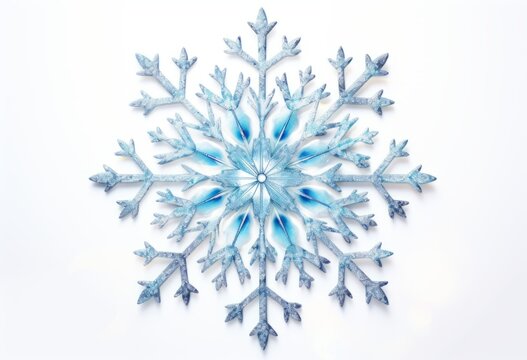 Unleash the Magic of Winter: Discover the Unique Beauty of a Single Blue Snowflake! Generative AI