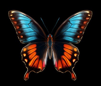 Stunning Solo Butterfly: A Masterpiece of Nature Captured on White Canvas Generative AI