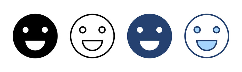 Fototapeta premium Smile icon vector. smile emoticon icon. feedback sign and symbol