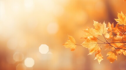 Naklejka na ściany i meble Autumn Majesty: Captivating Vibrance of Orange Fall Leaves Generative AI