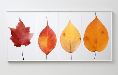 Stunning Spectrum of Fall: An Exploration of Four Unique Autumn Leaves Generative AI