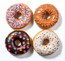 Indulge in Decadence: 4 Donuts Perfectly Styled for your Sweet Tooth! Generative AI