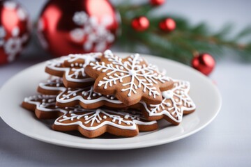 Obraz na płótnie Canvas Decadent Holiday Treats: Feast Your Eyes on these Stunning Gingerbread Cookies Generative AI