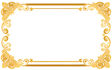 Sakura Gold Luxury Border Frame PNG Transparent Background