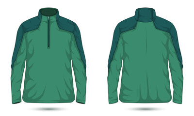 Quarter zip sweatshirt mockup front and back view
