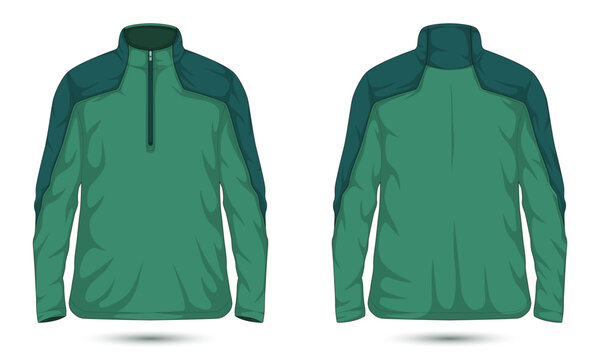 Quarter zip sweatshirt mockup front and back view