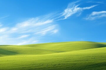 Fototapeta premium Experience the Serenity: Magnificent Green Field Landscape Generative AI