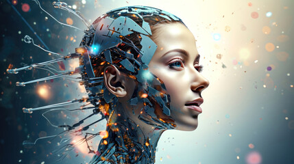 The AI Revolution: An Abstract Composition of Artificial Intelligence and Futuristic Technology
