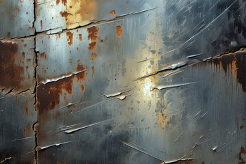 Solid damaged metal texture with scratches, cracks and weathered cinematic aesthetics