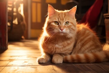 Adorable Orange Tabby: The Perfect Companion - Brightening Up Every Corner of Your Home! Generative AI