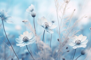 Enchanting Display of Blue & White Blossoms: Discover the Power of Nature's Palette Generative AI
