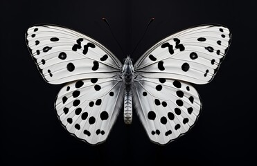 Stunning Capture: Majestic White Butterfly Adorned with Black Spots Generative AI