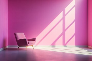 Enthralling Tour: Basking in the Sunlight of a Chic Pink-Shaded Interior Generative AI