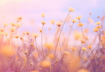 Exploring the Beauty of Contrast: A Stunning Pastel Purple Background with Dainty Yellow Accents Generative AI