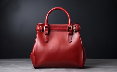 Striking Red Leather Bag: Perfect Accent for Any Outfit Generative AI