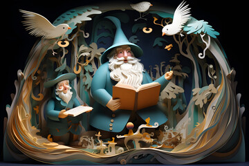 Delightful paper art characters from fairy tales and children's stories, bringing beloved stories to life with precision and creativity. Ai Generated.NO.01