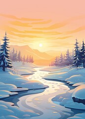 Immerse Yourself in a Winter Wonderland: Breathtaking Snowy Landscape Views Generative AI