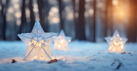 Majestic Starry Winter Wonderland: Stunning High-Resolution Stock Photo Generative AI