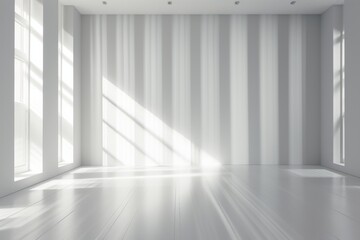 Bright Solitude: Captivating Minimalism in Sun-Drenched White Room - Design Inspo #3 Generative AI