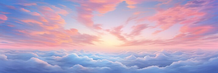 Experience Ethereal Beauty: Breathtaking Sunset Over Blue Cloudscape - Uncover The Magic of Mother Nature Generative AI