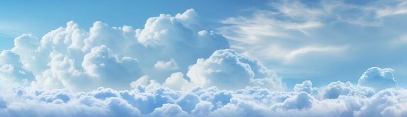 Naklejka na ściany i meble Mystic Clouds: Unveiling the Beauty of a Light-Kissed Cloudy Sky Generative AI