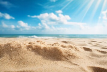Fototapeta na wymiar Experience the Alluring Beauty of Blue Beach Sands: A Visual Retreat! Generative AI