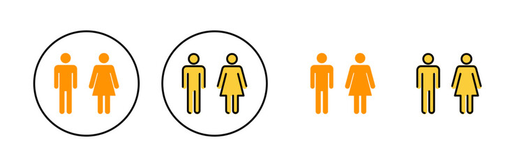 Man and woman icon set  for web and mobile app. male and female sign and symbol. Girls and boys