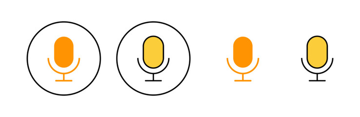 Microphone icon set for web and mobile app. karaoke sign and symbol