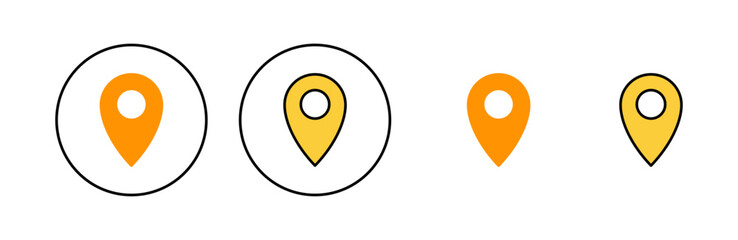 Pin icon set for web and mobile app. Location sign and symbol. destination icon. map pin