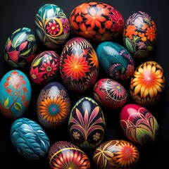 Fototapeta na wymiar colored and decorated eggs 