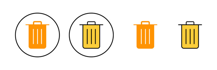 Trash icon set for web and mobile app. trash can icon. delete sign and symbol.