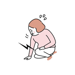 膝の痛みで正座ができない女性