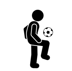Fototapeta na wymiar Soccer player icons. Simple illustration of soccer player vector icons for web, stick figure Football, Freestyle, Soccer, Juggling, Skills, Tricks, Ball control