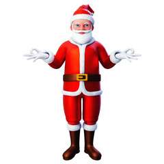 3D character of santa claus showing meditation gesture,relax and chill, Merry Christmas and Happy New Year, 3d illustration and rendering