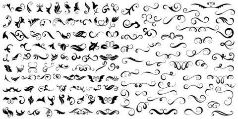 Deurstickers Vector graphic elements for design vector elements. Swirl elements decorative illustration. Classic calligraphy swirls, greeting cards, wedding invitations, royal certificates and graphic design. © afzal