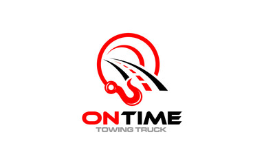 Illustration vector graphic of towing truck service logo design suitable for the automotive company
