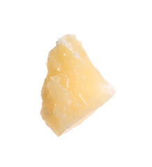 Piece of delicious parmesan cheese isolated on white