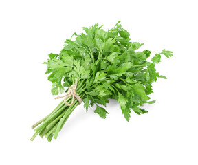 Bunch of fresh green parsley isolated on white
