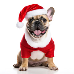 French bulldog wearing Santa Claus hat-3（サンタクロースの帽子をかぶるフレンチブルドッグ）