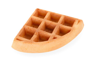 One tasty Belgian waffle isolated on white