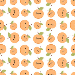 seamless pattern with happy peaches