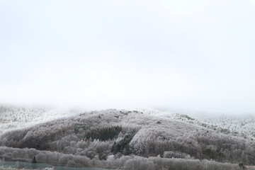 Beautiful skiing and snow mountains in Japan's Nagano Prefecture.