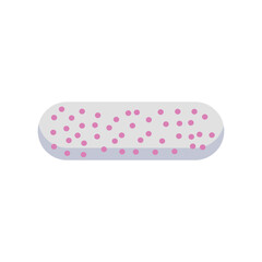 Capsule with medication on white background