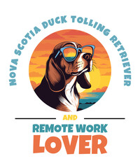 Nova Scotia Duck Tolling Retriever And Remote Work Lover