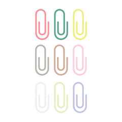 Paper clips on white background