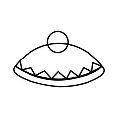 Jewish kippah on white background