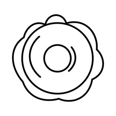 Drawn donut for Hanukkah on white background, top view