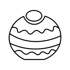 Drawn donut for Hanukkah on white background