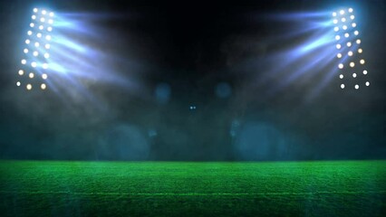 stadium Moving lights, animated flash. 3d render illustration 