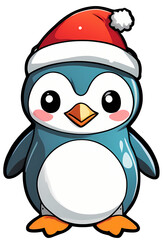 Fototapeta premium Happy Penguin - Merry Christmas 